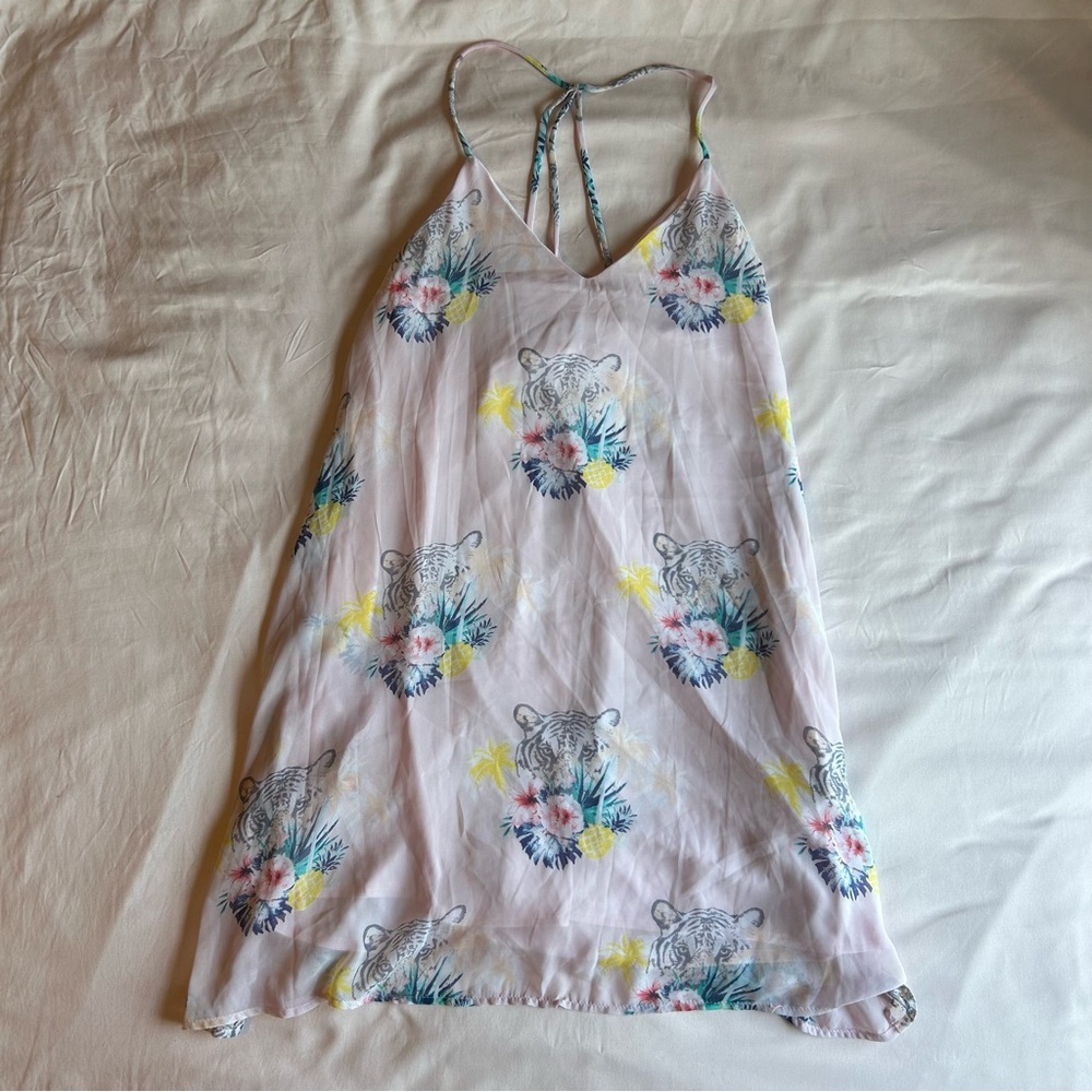 Floral Tiger Print Dress – Peach Love, Size Small (NWT)